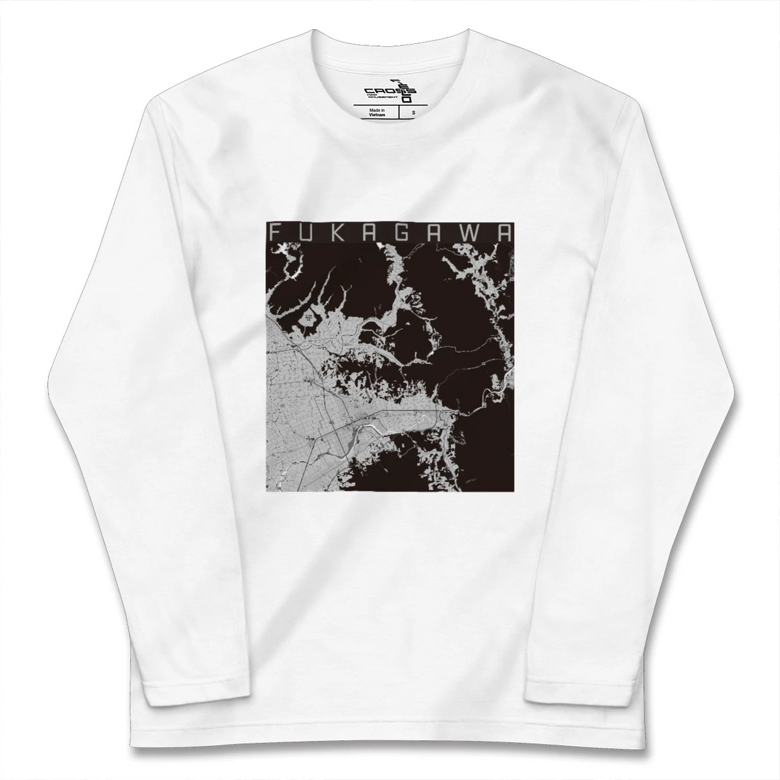 【深川(北海道)(北海道)】地図柄ロングスリーブTシャツ