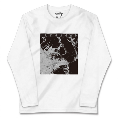 【深川（北海道）（北海道）】地図柄ロングスリーブTシャツ