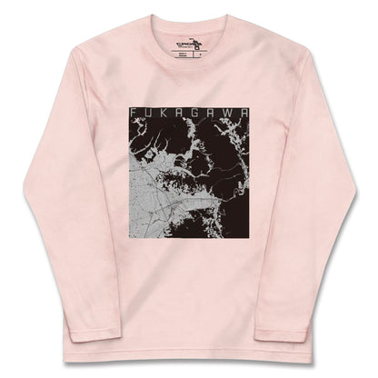 【深川（北海道）（北海道）】地図柄ロングスリーブTシャツ