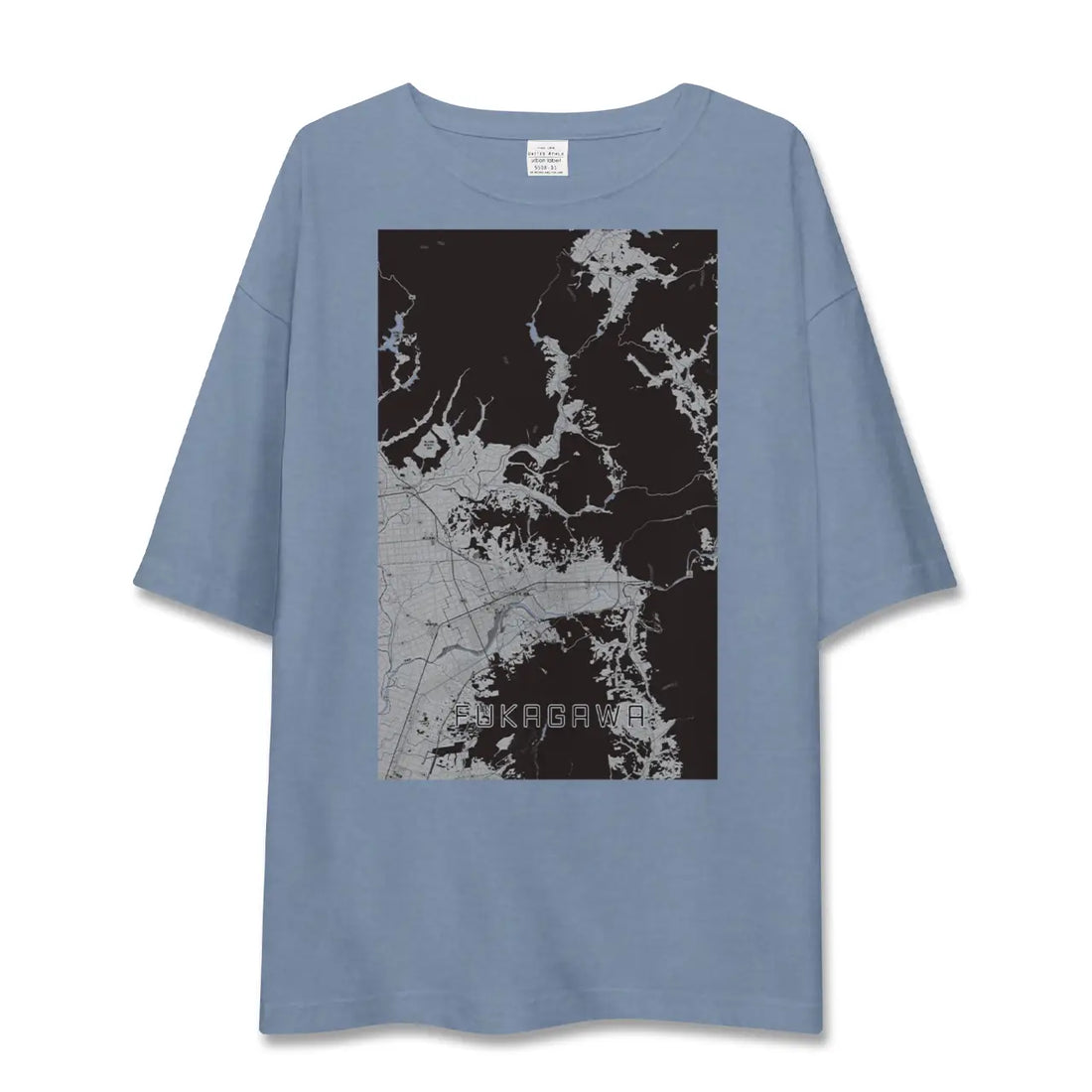 【深川(北海道)(北海道)】地図柄ビッグシルエットTシャツ