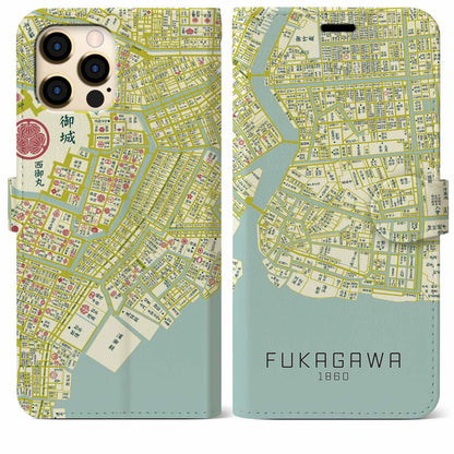 【深川（東京都）】万延江戸図iPhoneケース（手帳タイプ）