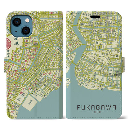 【深川（東京都）】万延江戸図iPhoneケース（手帳タイプ）