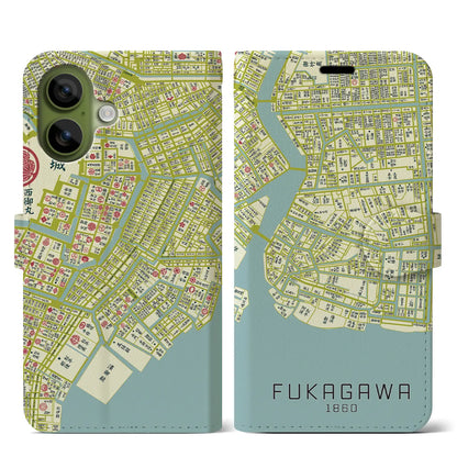 【深川（東京都）】万延江戸図iPhoneケース（手帳タイプ）