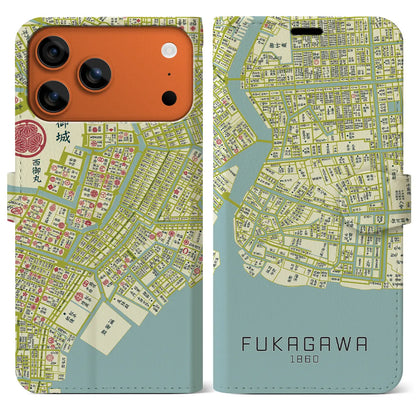 【深川（東京都）】万延江戸図iPhoneケース（手帳タイプ）