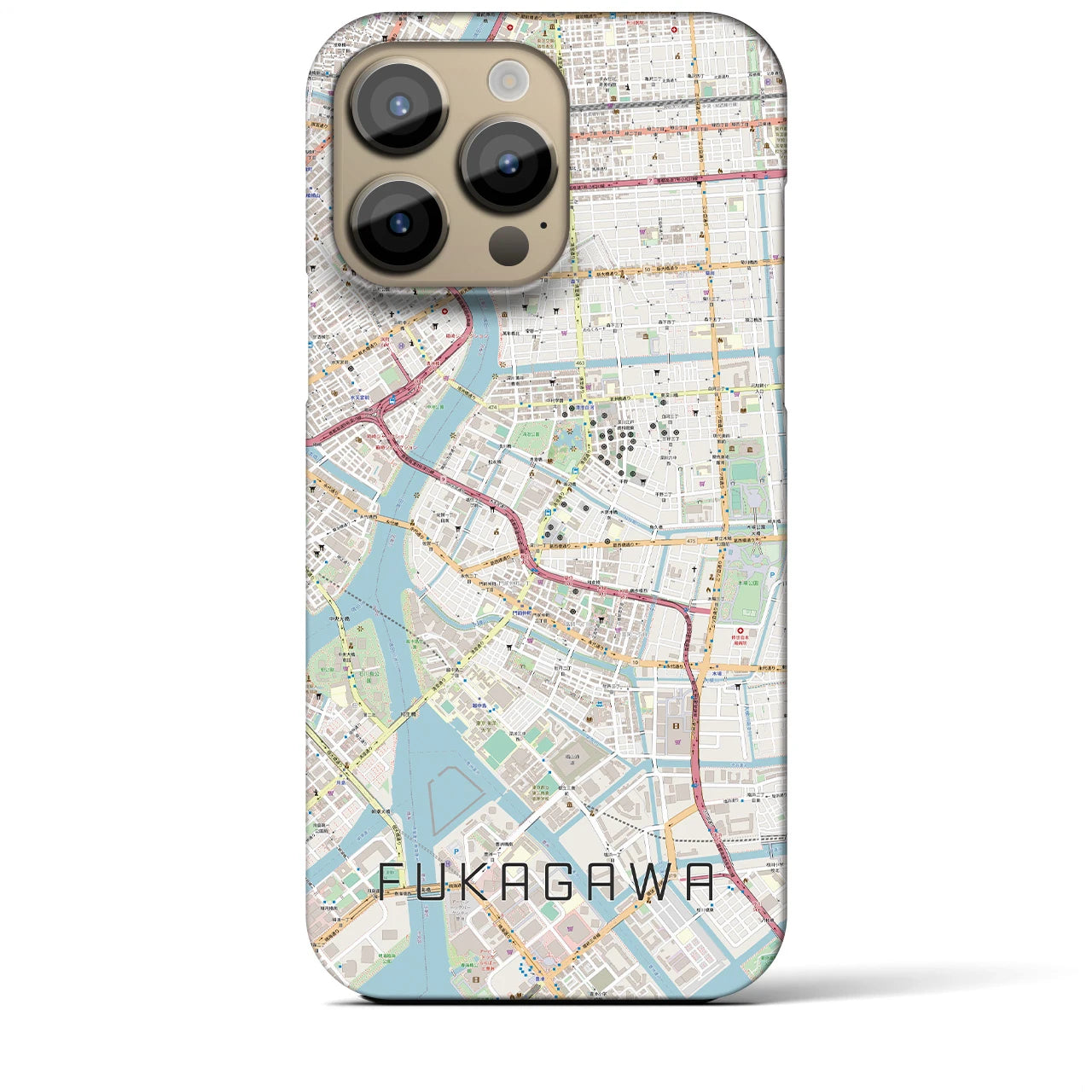 【深川2（東京都）】地図柄iPhoneケース（バックカバータイプ）