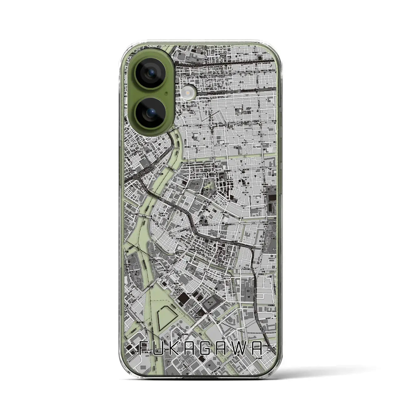 【深川2（東京都）】地図柄iPhoneケース（クリアタイプ）