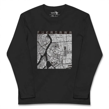 【深川2（東京都）】地図柄ロングスリーブTシャツ