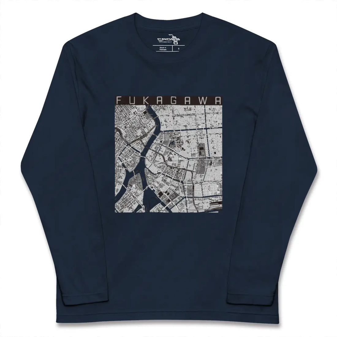 【深川2（東京都）】地図柄ロングスリーブTシャツ