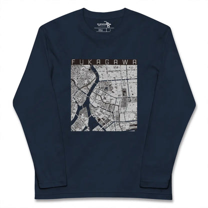 【深川2（東京都）】地図柄ロングスリーブTシャツ