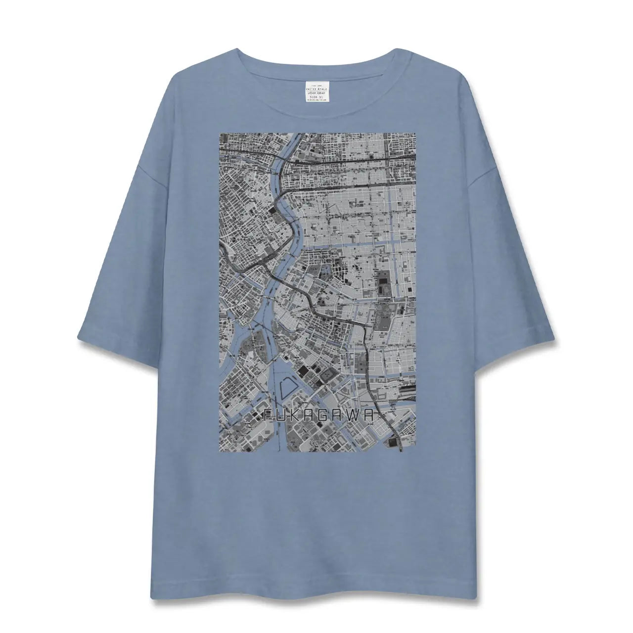 【深川2（東京都）】地図柄ビッグシルエットTシャツ