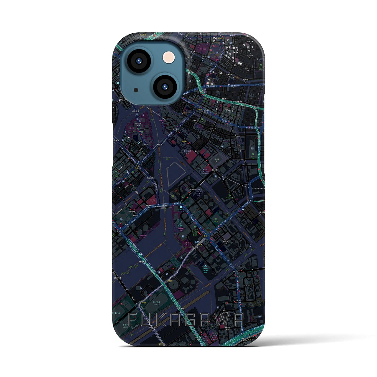 【深川（東京都）】地図柄iPhoneケース（バックカバータイプ）