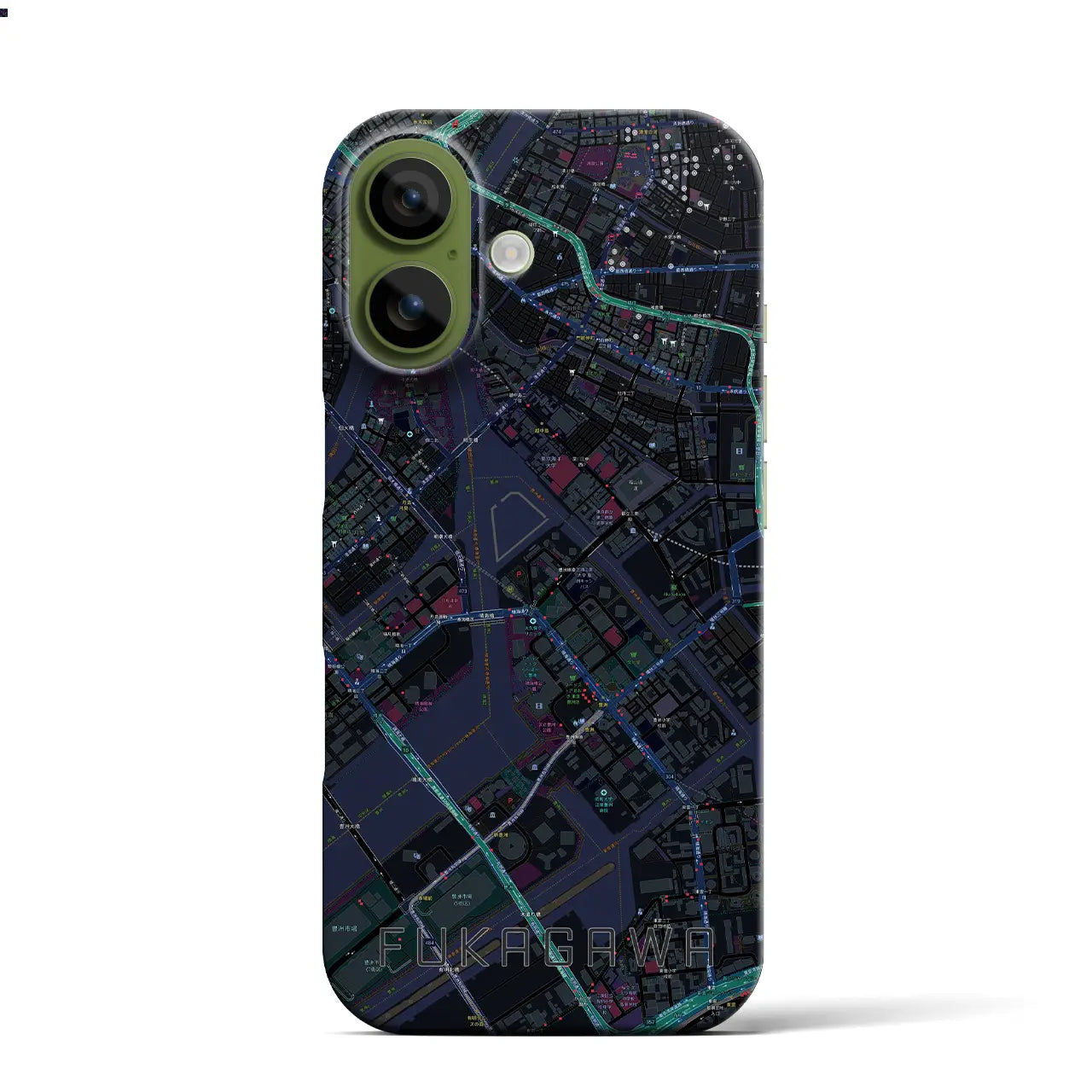 【深川（東京都）】地図柄iPhoneケース（バックカバータイプ）