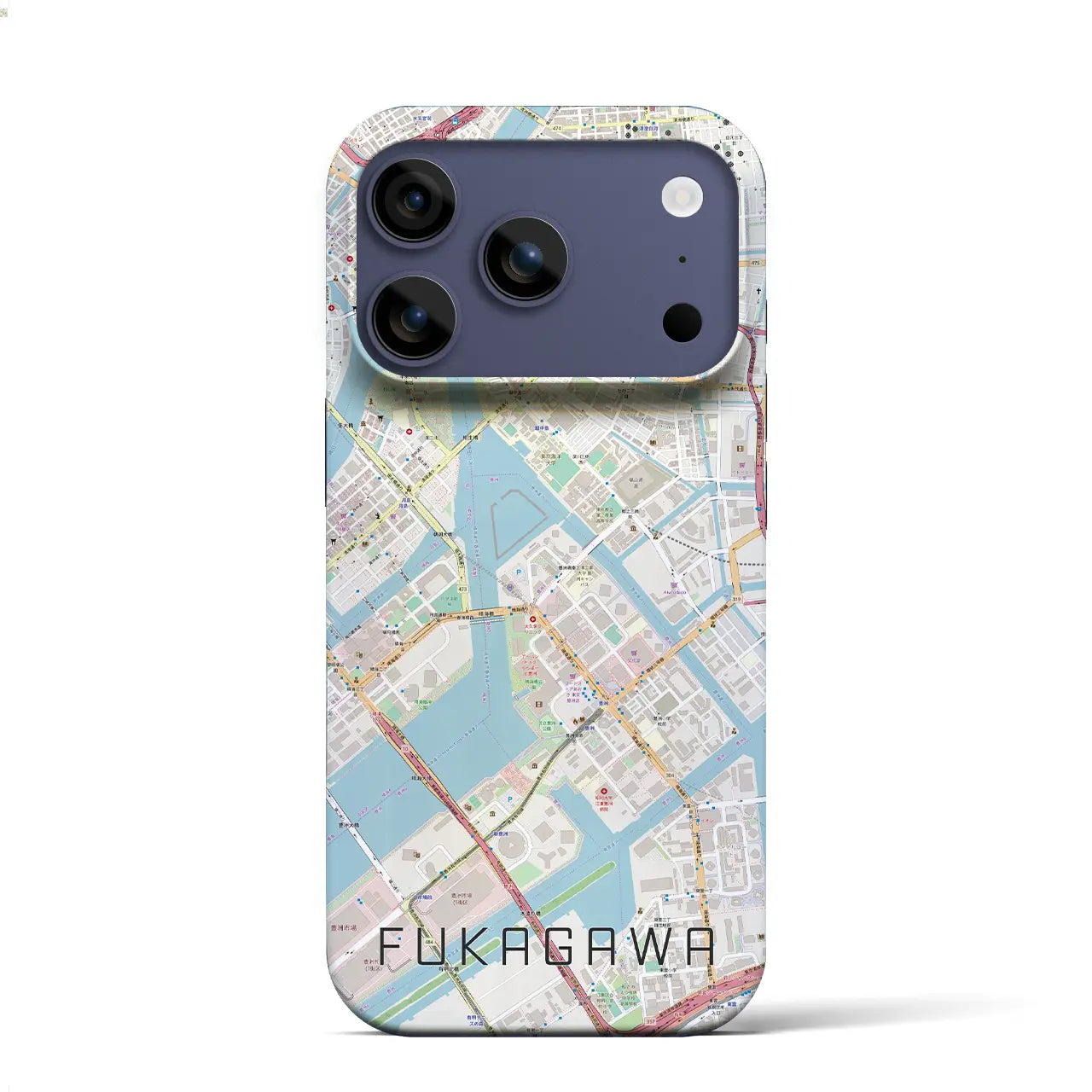 【深川（東京都）】地図柄iPhoneケース（バックカバータイプ）