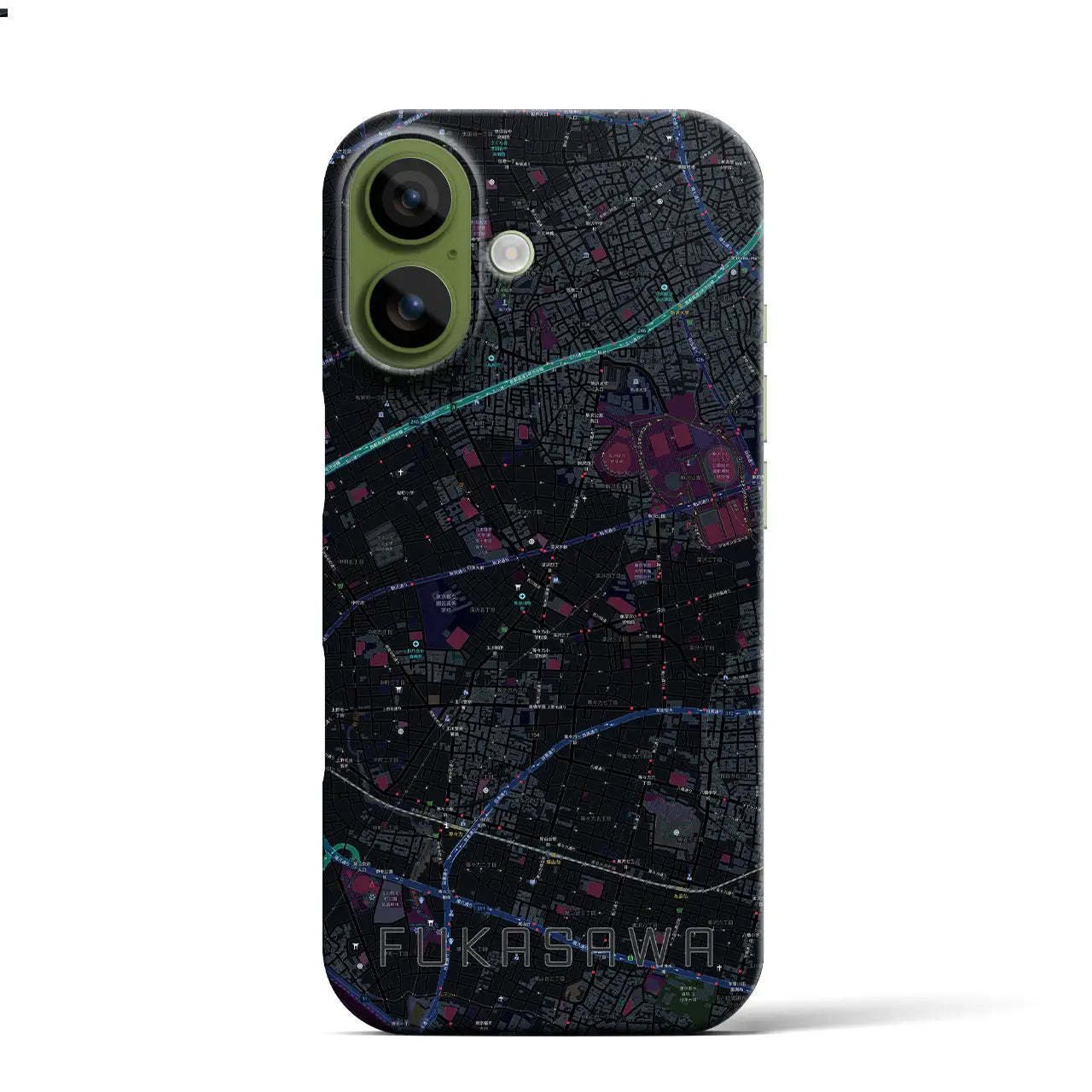 【深沢（東京都）】地図柄iPhoneケース（バックカバータイプ）