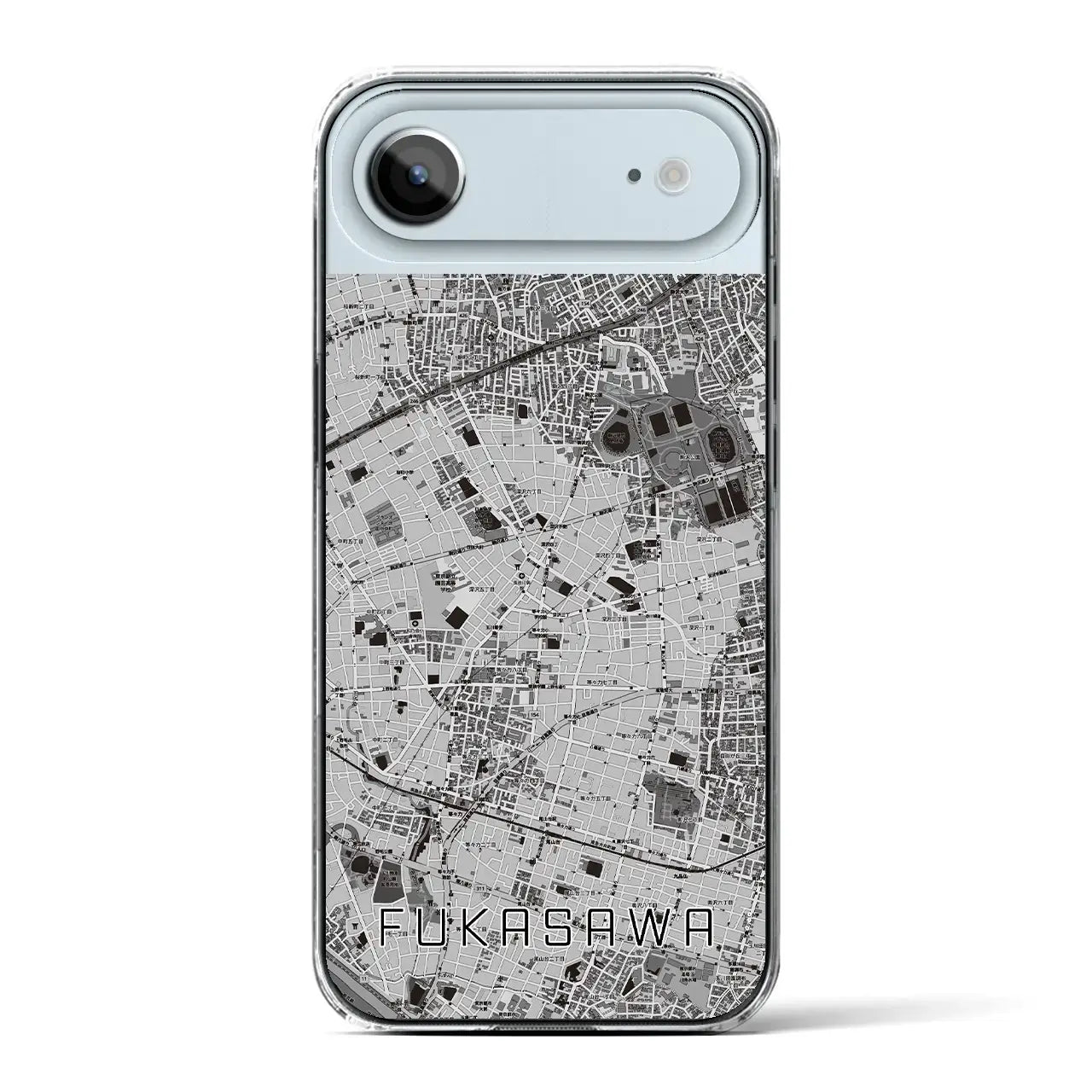 【深沢（東京都）】地図柄iPhoneケース（クリアタイプ）