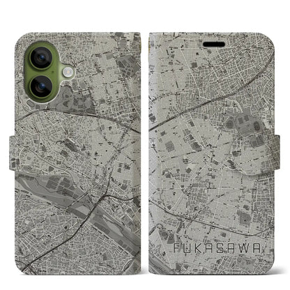 【深沢（東京都）】地図柄iPhoneケース（手帳タイプ）