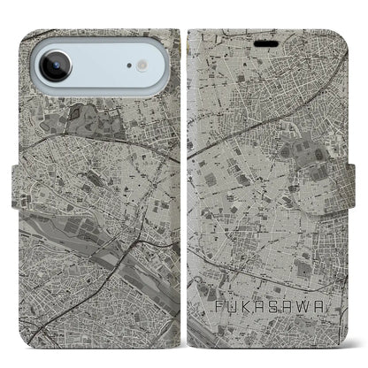 【深沢（東京都）】地図柄iPhoneケース（手帳タイプ）