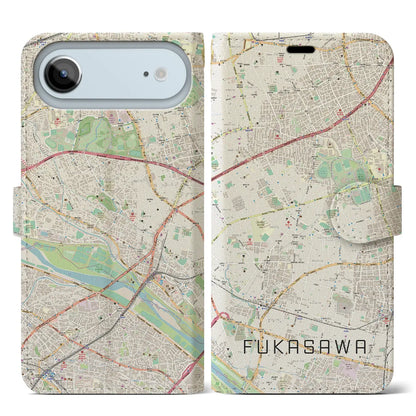 【深沢（東京都）】地図柄iPhoneケース（手帳タイプ）