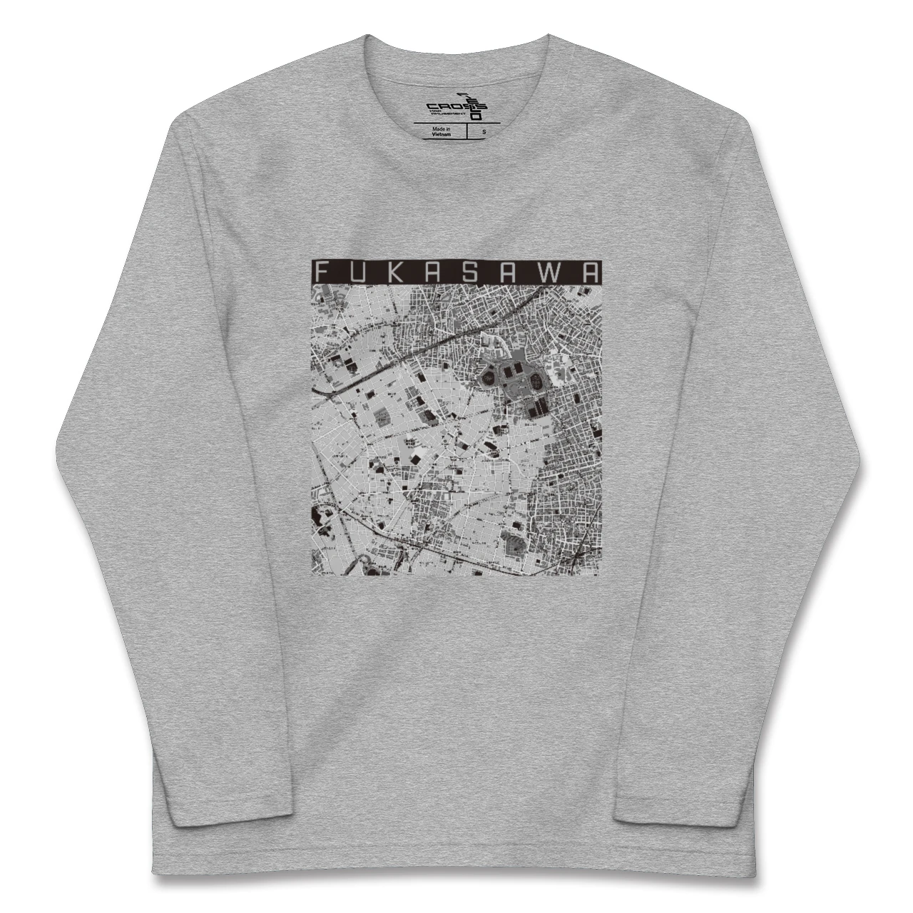 【深沢（東京都）】地図柄ロングスリーブTシャツ