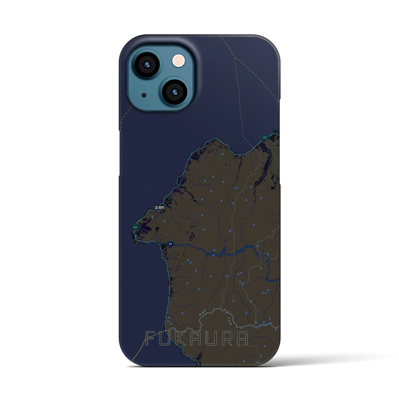 【深浦（青森県）】地図柄iPhoneケース（バックカバータイプ）