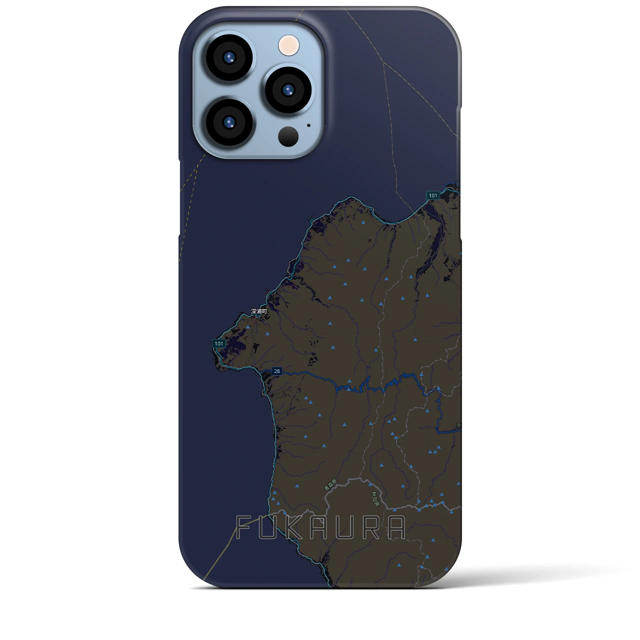 【深浦（青森県）】地図柄iPhoneケース（バックカバータイプ）