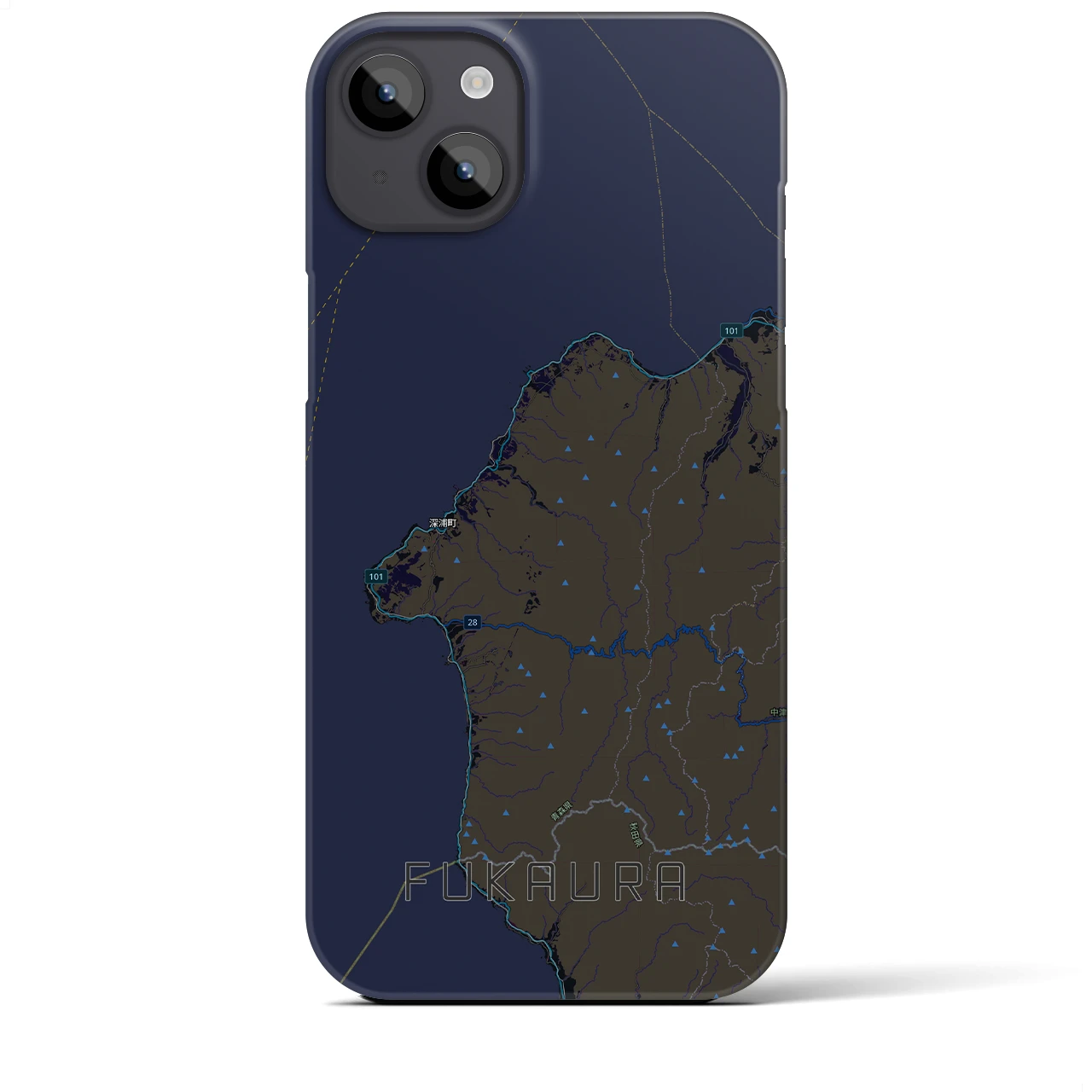 【深浦（青森県）】地図柄iPhoneケース（バックカバータイプ）