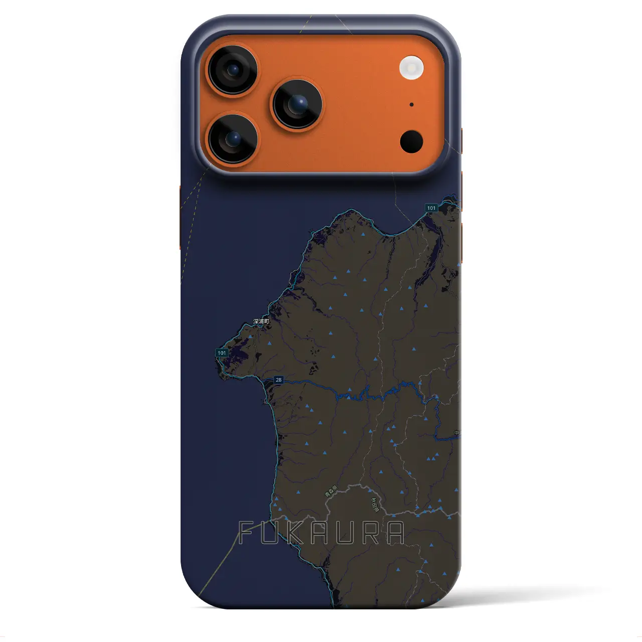 【深浦（青森県）】地図柄iPhoneケース（バックカバータイプ）