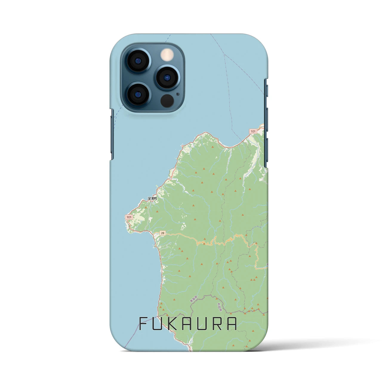 【深浦（青森県）】地図柄iPhoneケース（バックカバータイプ）