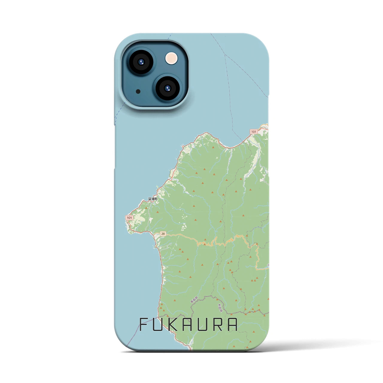 【深浦（青森県）】地図柄iPhoneケース（バックカバータイプ）