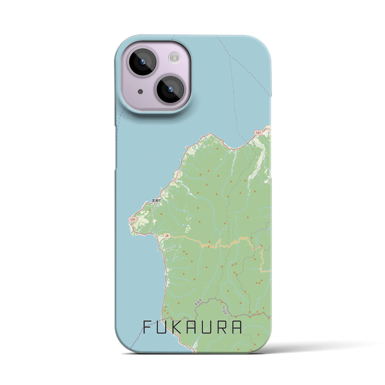 【深浦（青森県）】地図柄iPhoneケース（バックカバータイプ）