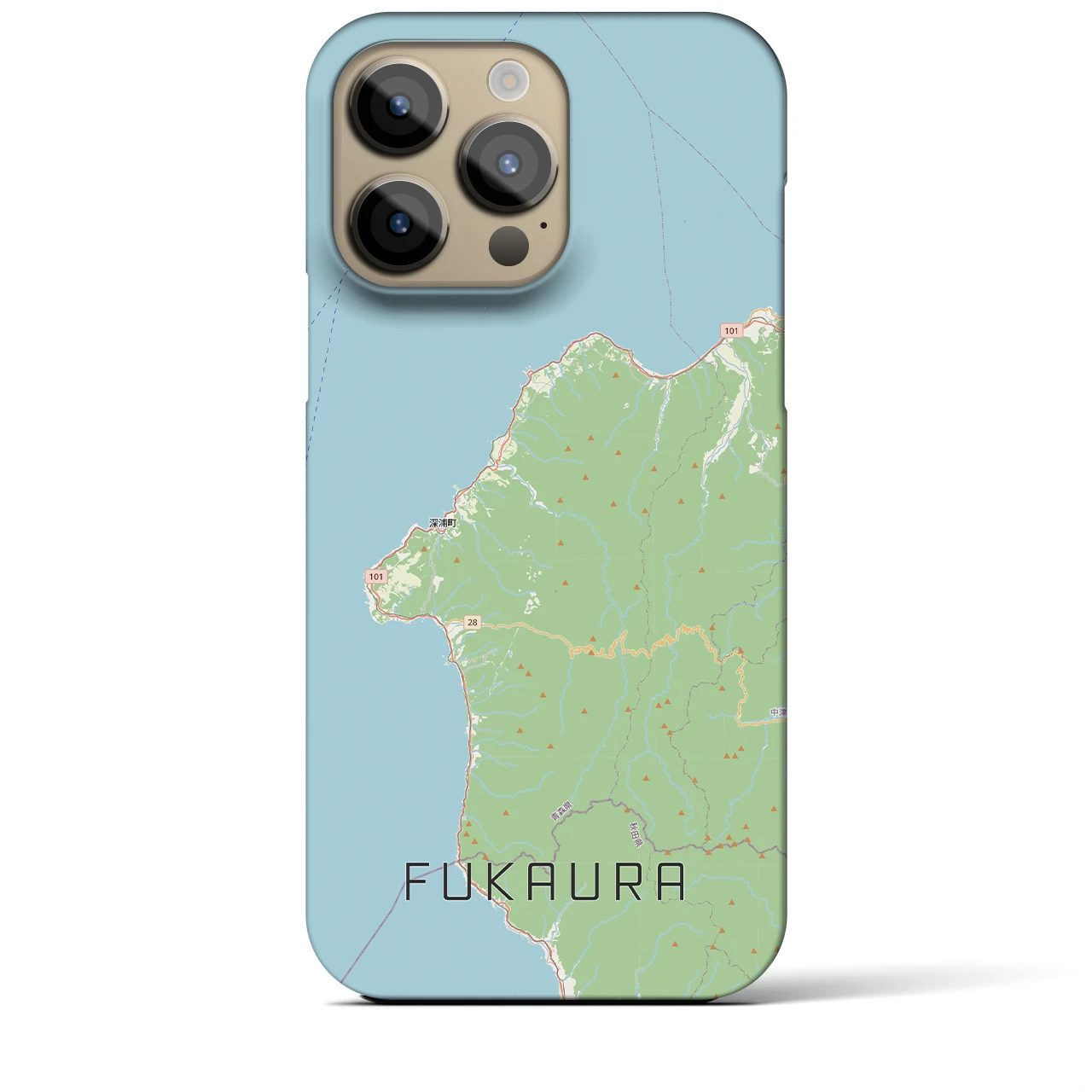 【深浦（青森県）】地図柄iPhoneケース（バックカバータイプ）
