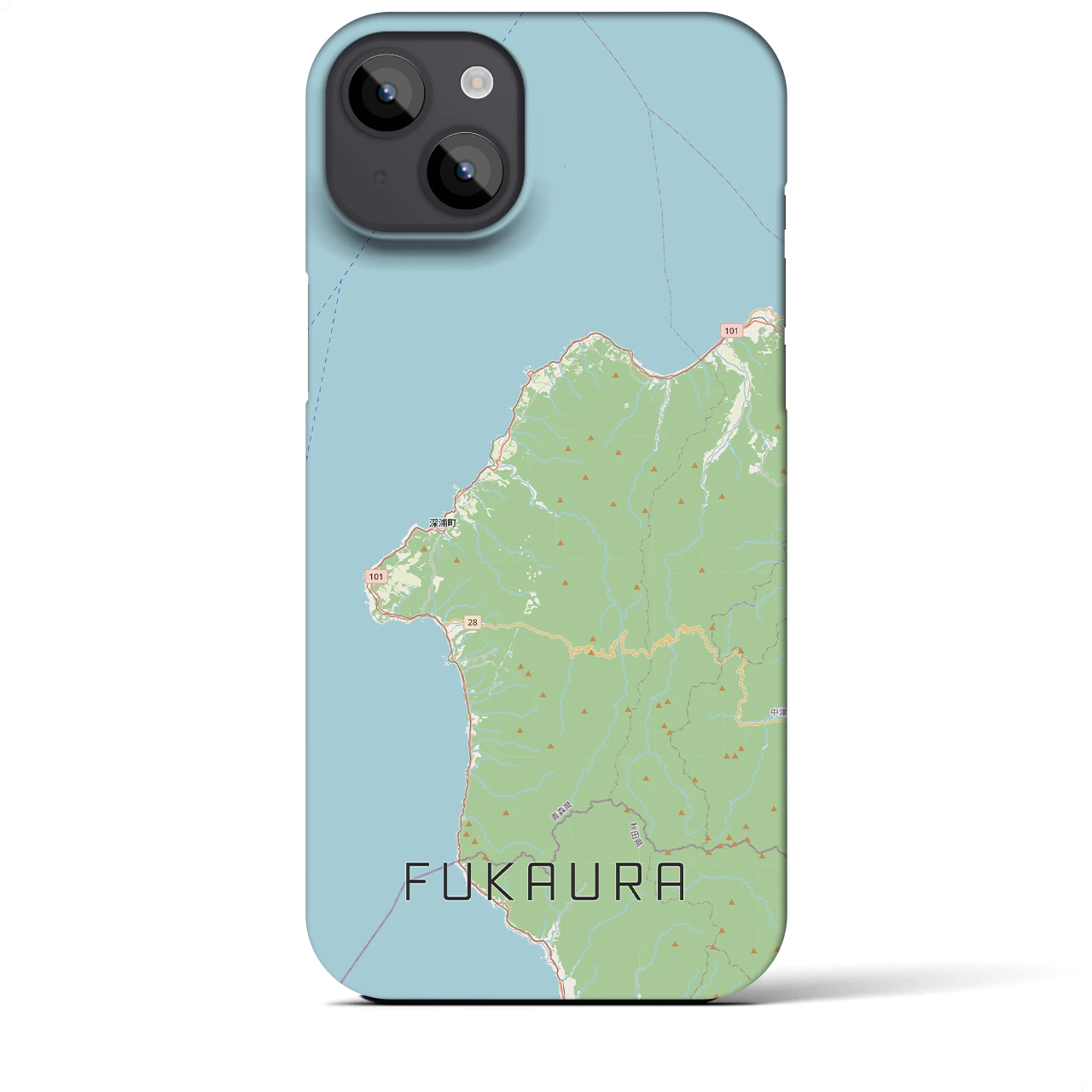 【深浦（青森県）】地図柄iPhoneケース（バックカバータイプ）