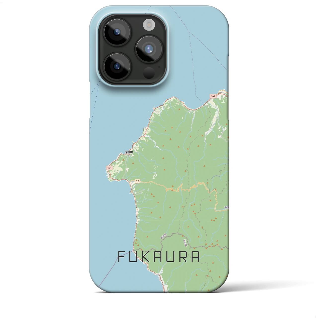 【深浦（青森県）】地図柄iPhoneケース（バックカバータイプ）
