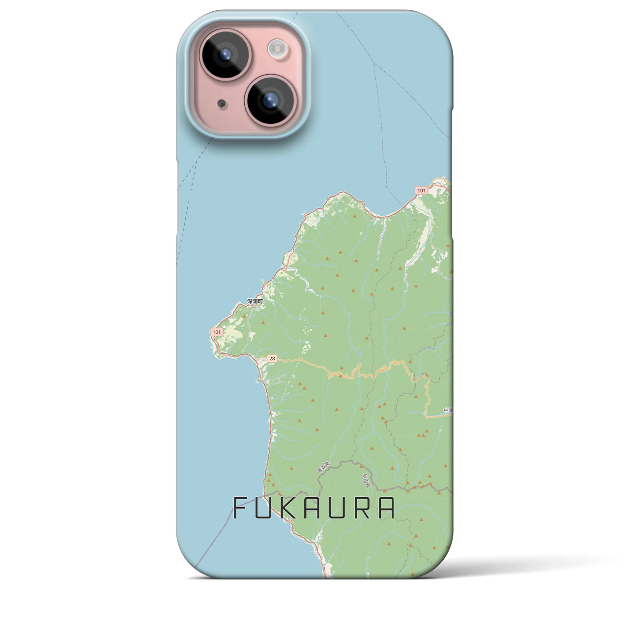 【深浦（青森県）】地図柄iPhoneケース（バックカバータイプ）
