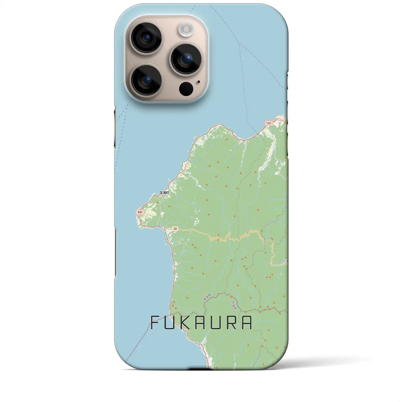 【深浦（青森県）】地図柄iPhoneケース（バックカバータイプ）