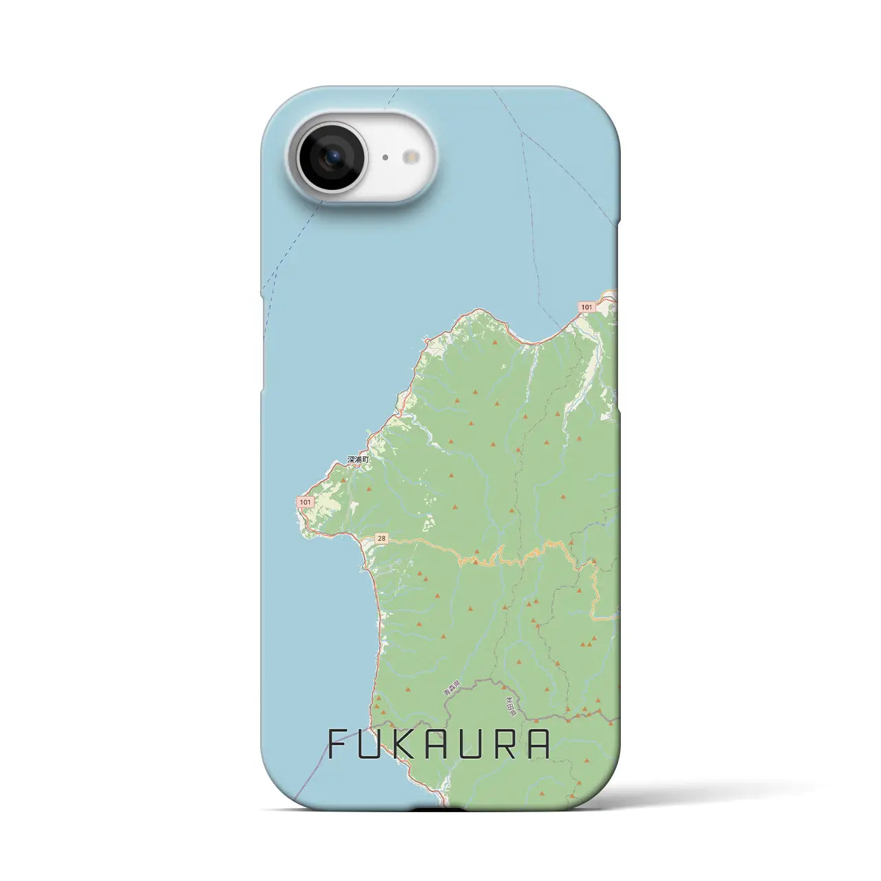【深浦（青森県）】地図柄iPhoneケース（バックカバータイプ）