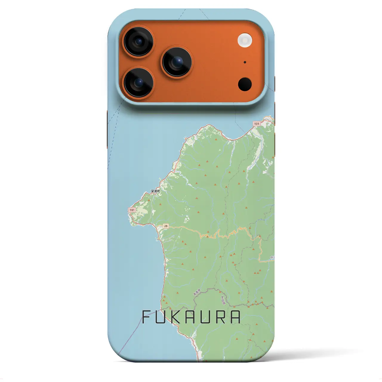 【深浦（青森県）】地図柄iPhoneケース（バックカバータイプ）
