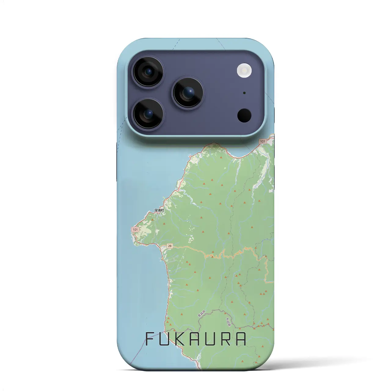 【深浦（青森県）】地図柄iPhoneケース（バックカバータイプ）