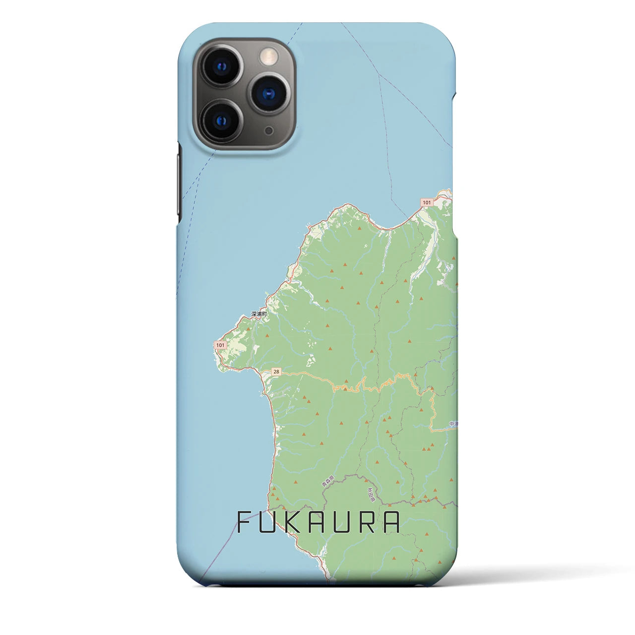 【深浦（青森県）】地図柄iPhoneケース（バックカバータイプ）