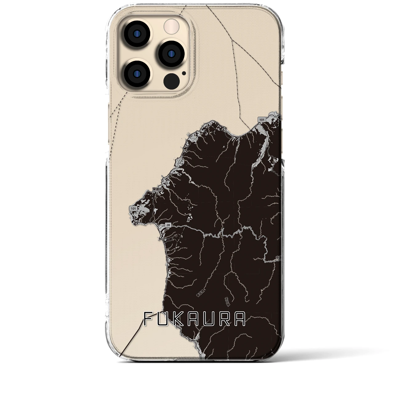 【深浦（青森県）】地図柄iPhoneケース（クリアタイプ）