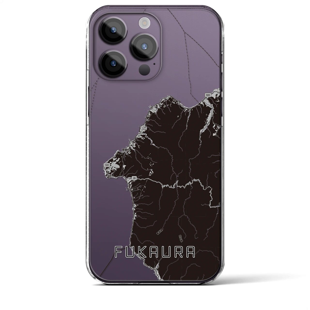 【深浦（青森県）】地図柄iPhoneケース（クリアタイプ）