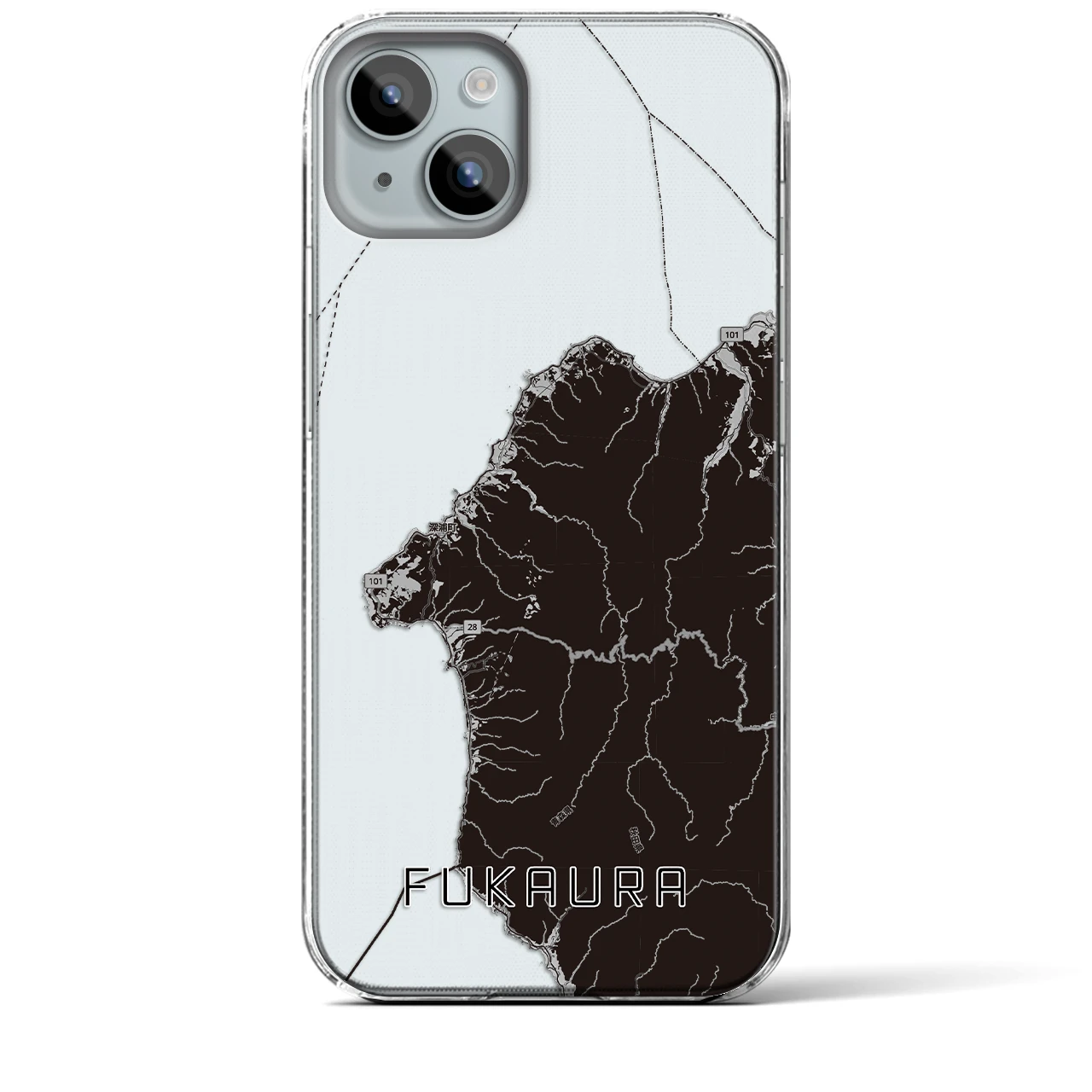 【深浦（青森県）】地図柄iPhoneケース（クリアタイプ）