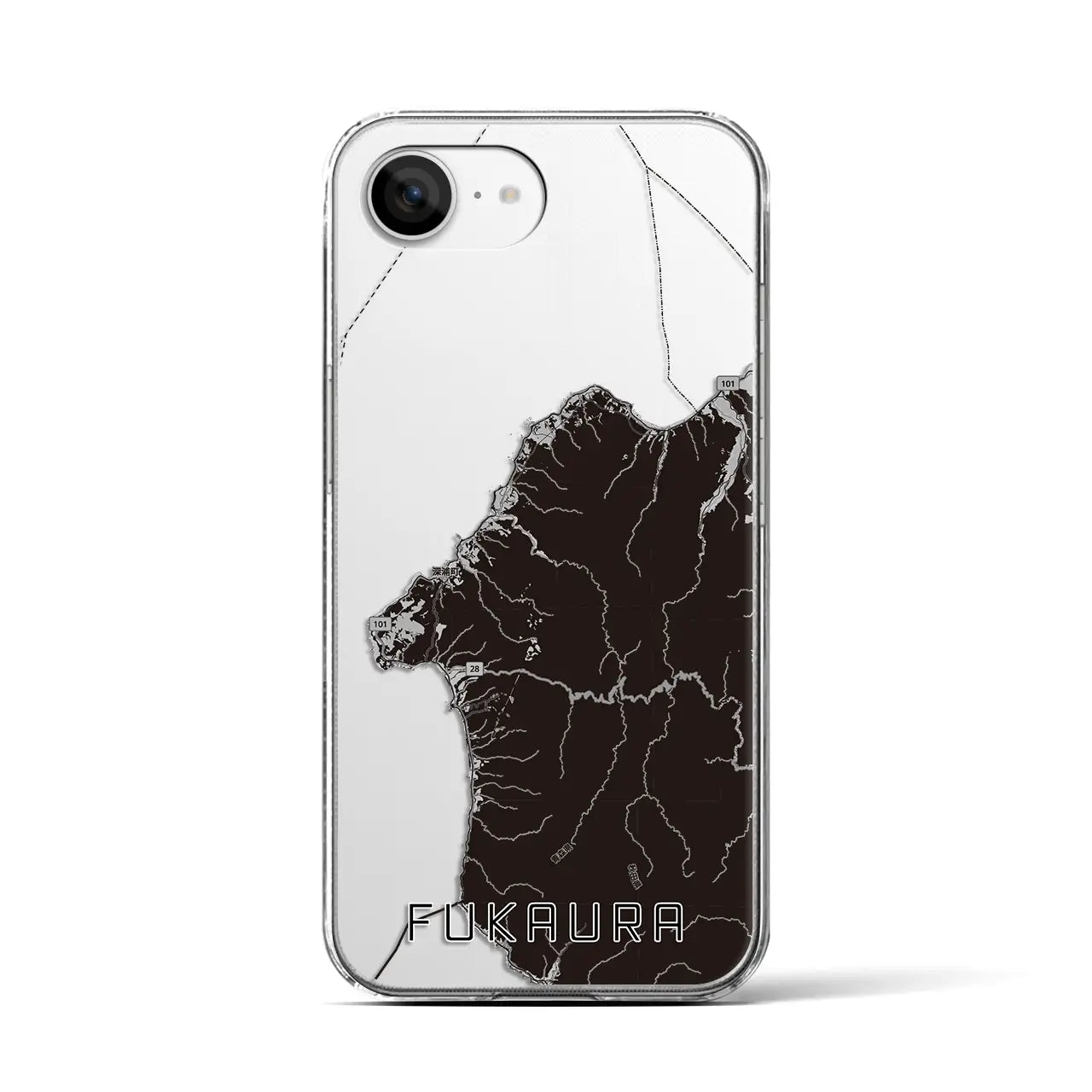 【深浦（青森県）】地図柄iPhoneケース（クリアタイプ）