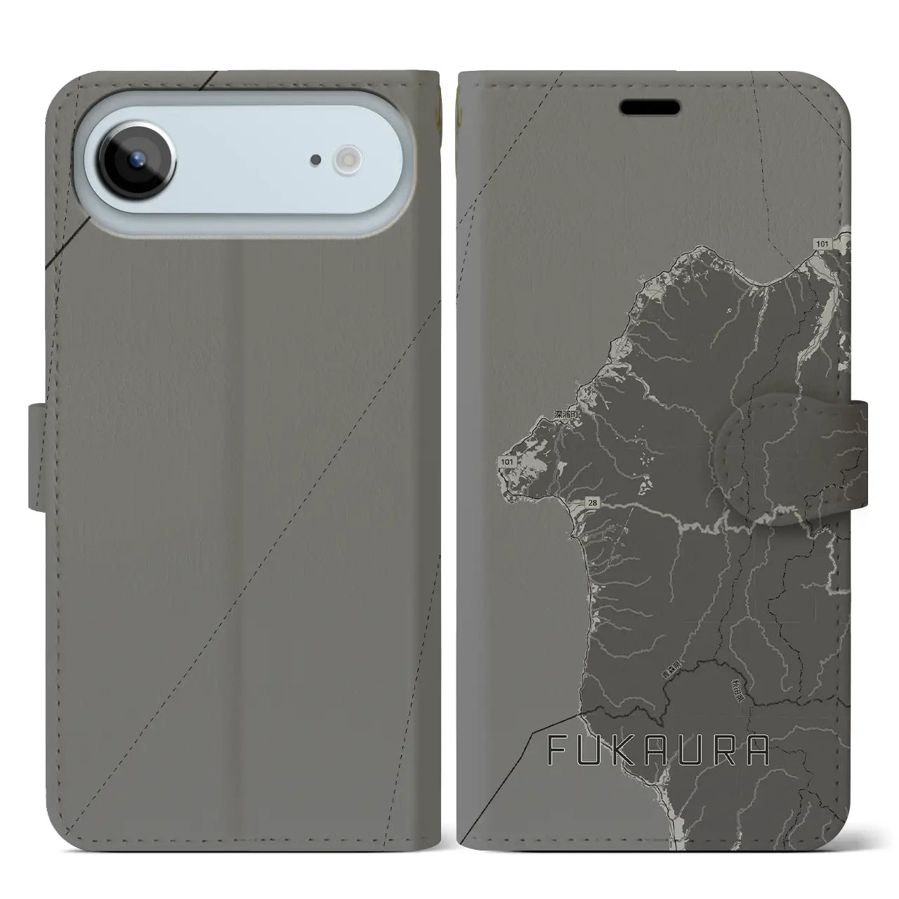 【深浦（青森県）】地図柄iPhoneケース（手帳タイプ）