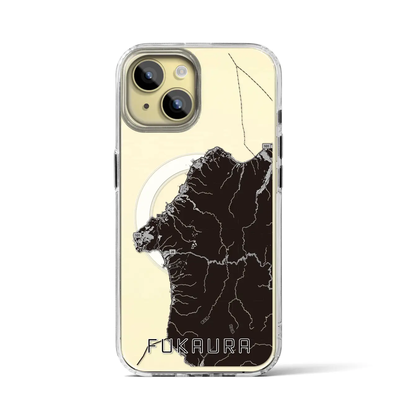 【深浦（青森県）】地図柄iPhoneケース（MagSafeタイプ）