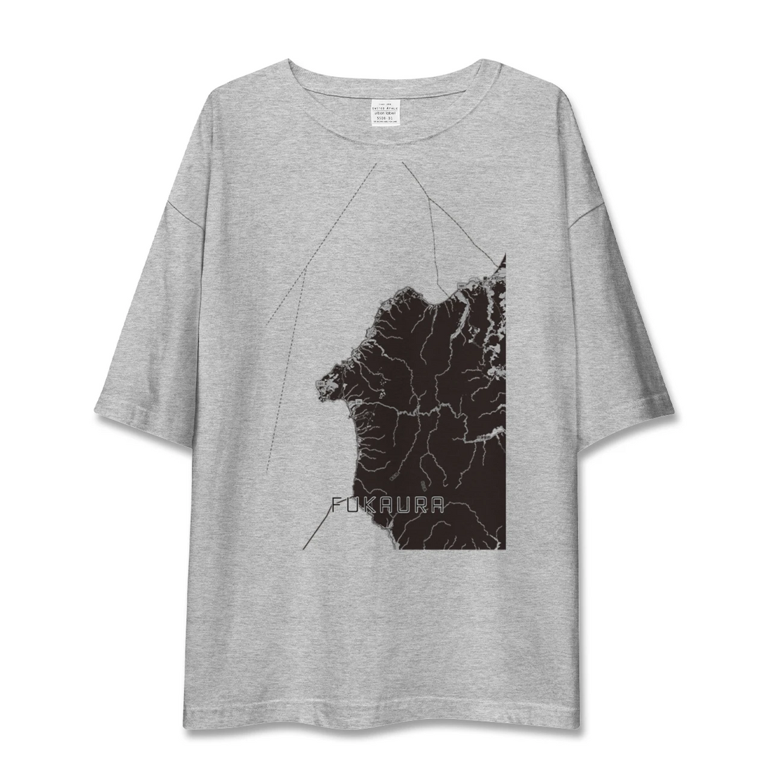 【深浦（青森県）】地図柄ビッグシルエットTシャツ