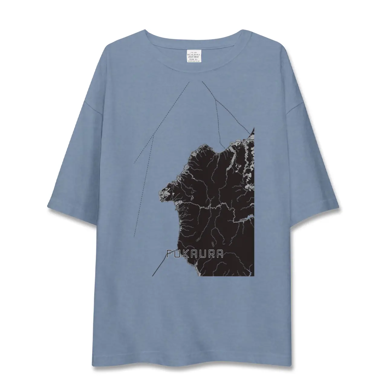 【深浦（青森県）】地図柄ビッグシルエットTシャツ