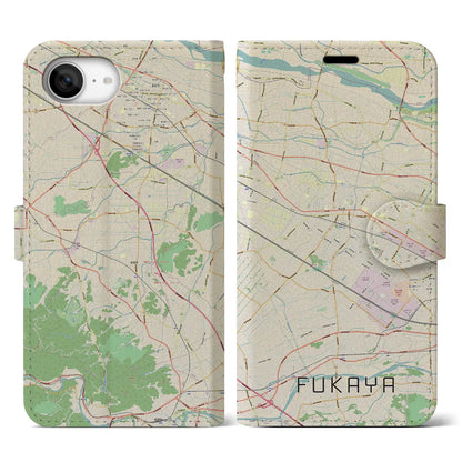 【深谷（埼玉県）】地図柄iPhoneケース（手帳タイプ）