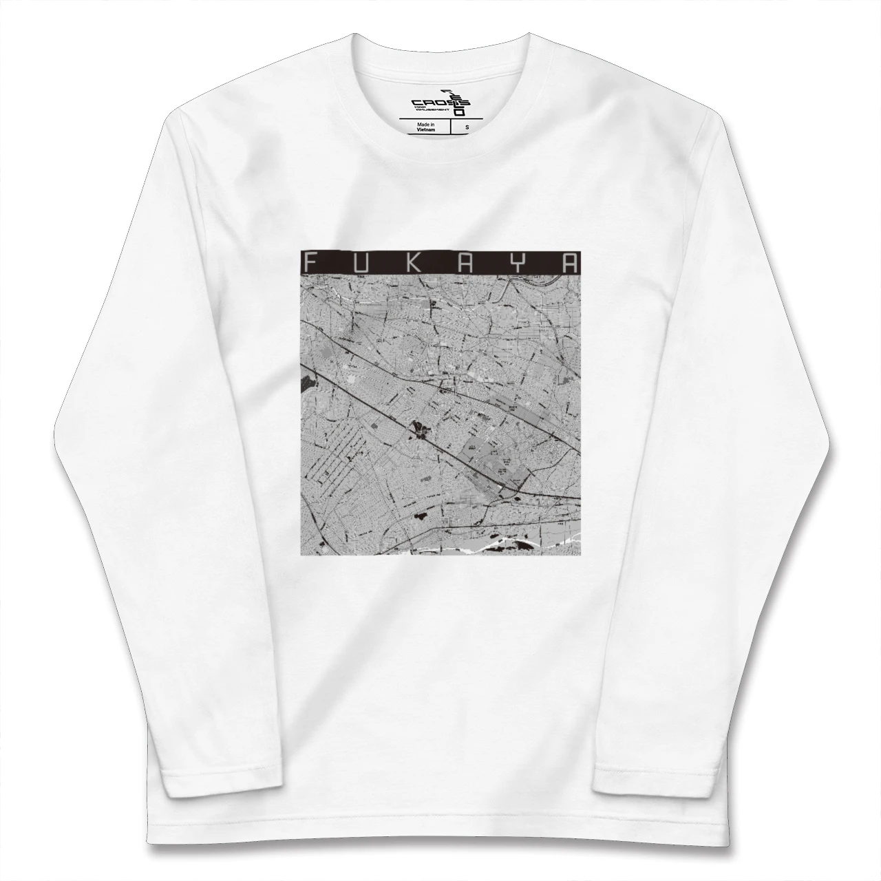 【深谷（埼玉県）】地図柄ロングスリーブTシャツ