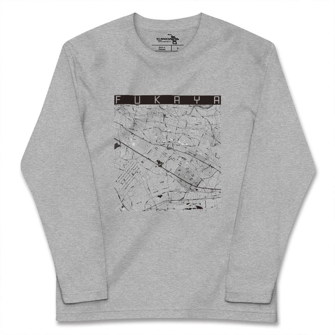 【深谷（埼玉県）】地図柄ロングスリーブTシャツ